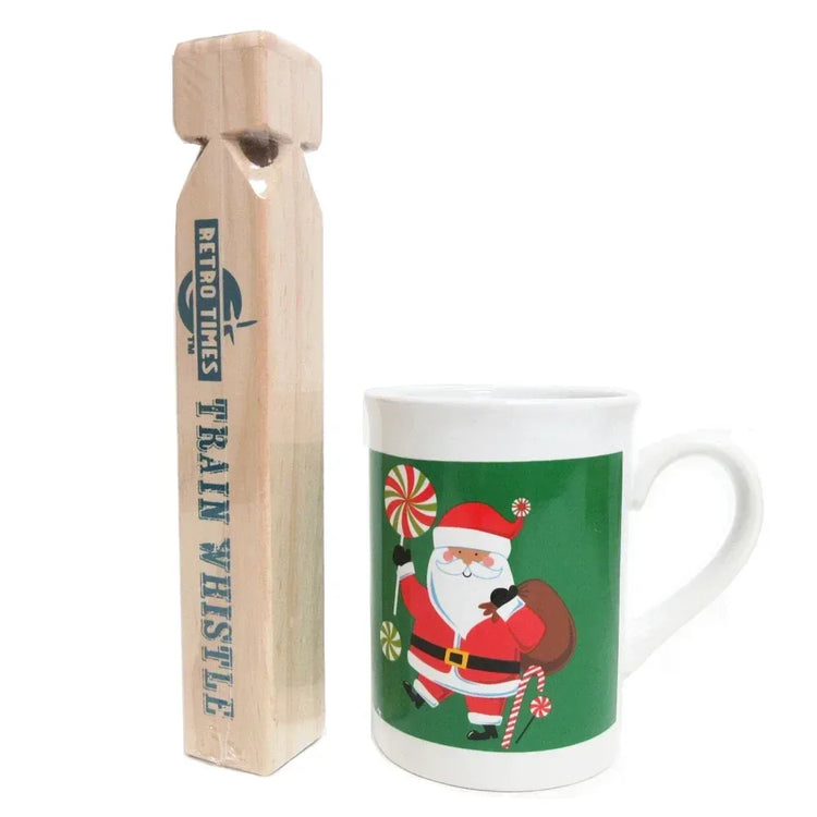Set of 2 Wooden Train Whistles - 7" Iron Engine Sound Noisemaker for Children - BYMRR Train Store