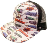 Trains Trucker Snapback Hat - Trainz Collection - Large Size (Ages 12 and Up) - White - BYMRR Train Store