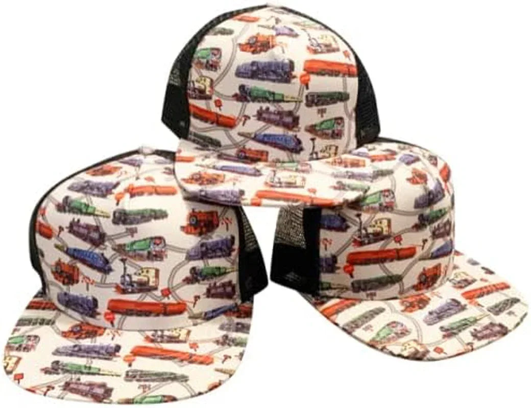Trains Trucker Snapback Hat - Trainz Collection - Large Size (Ages 12 and Up) - White - BYMRR Train Store