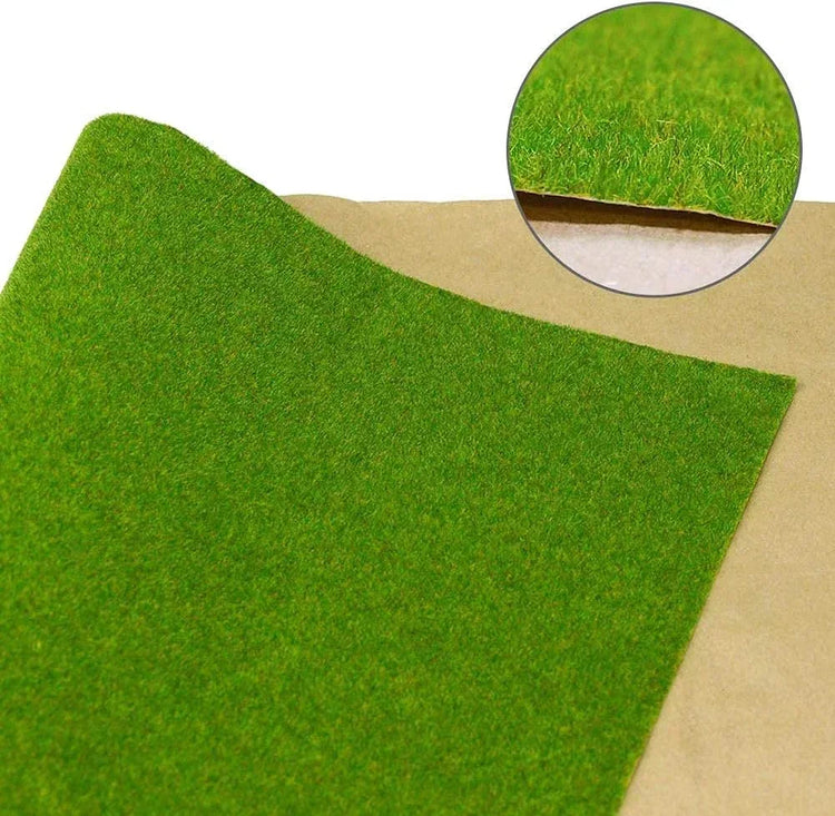 Artificial grass mat for model scenery by BYMRR Train Store, green 40 x 100 cm for craft and decoration projects