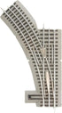Fastrack 036 Electric O Gauge Left-Hand Manual Switch for model train tracks, designed for ages 14 and up.