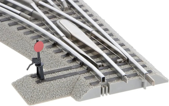 Fastrack 036 Electric O Gauge Left-Hand Manual Switch for model trains, suitable for ages 14 and up, by BYMRR Train Store.
