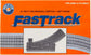Fastrack 036 electric O gauge left-hand manual switch for model train tracks, suitable for ages 14 and up, by BYMRR Train Store.