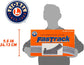Fastrack 036 electric O gauge left-hand manual switch for model train tracks, designed for ages 14 and up.