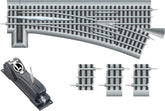 Fastrack O Gauge 036 electric left-hand manual switch for model train tracks, suitable for ages 14 and up.