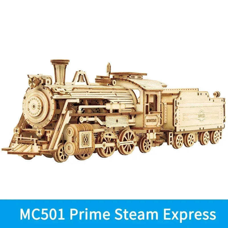 Robotime 3D Wooden Puzzle Prime Steam Express Model DIY Kit - BYMRR Train Store
