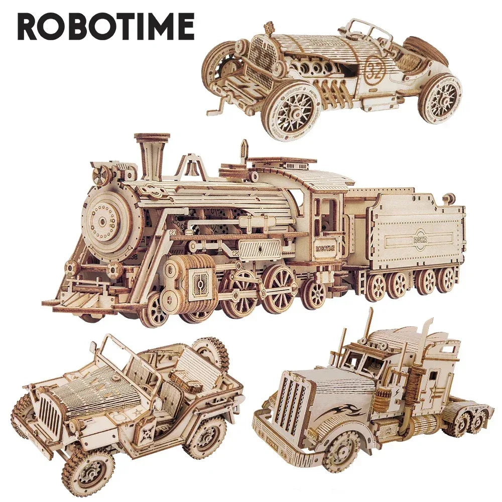 Robotime 3D Wooden Puzzle Prime Steam Express Model DIY Kit - BYMRR Train Store