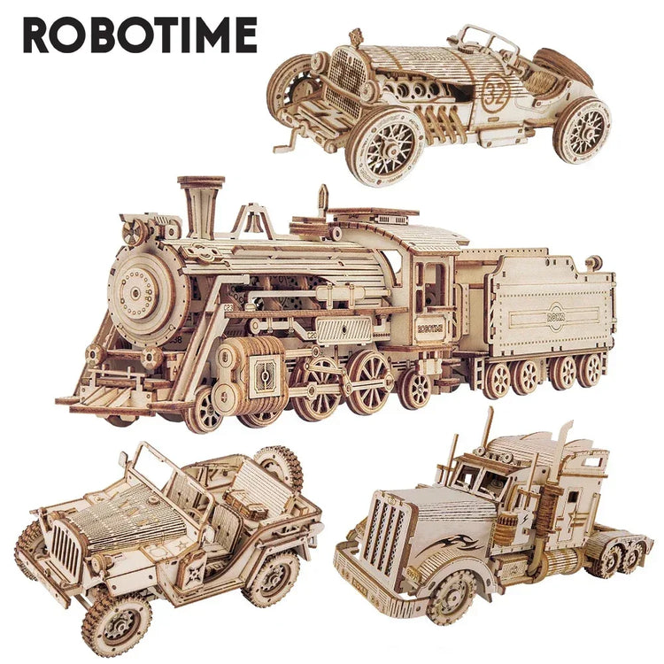 Robotime 3D Wooden Puzzle Prime Steam Express Model DIY Kit - BYMRR Train Store