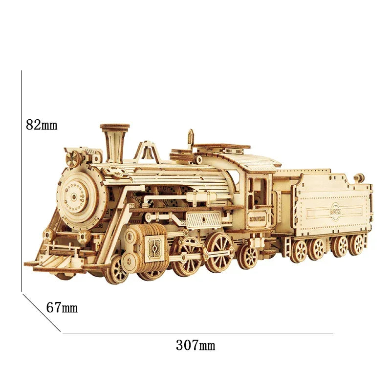 Robotime 3D Wooden Puzzle Prime Steam Express Model DIY Kit - BYMRR Train Store