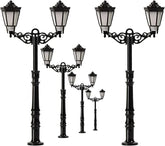N-scale LED street light set with three realistic model lights, designed for enhanced realism in N gauge model railroads.