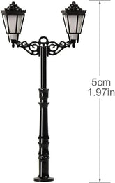 N scale LED street light set with three realistic street lamps for model railroading, designed to enhance realism in N scale layouts.