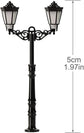 N scale LED street light set with three realistic street lamps for model railroading, designed to enhance realism in N scale layouts.