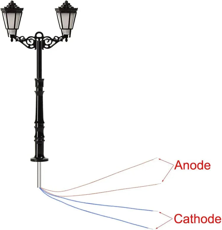 N Scale LED street light set with three realistic street lamps by BYMRR Train Store for enhanced model railroading scenes.