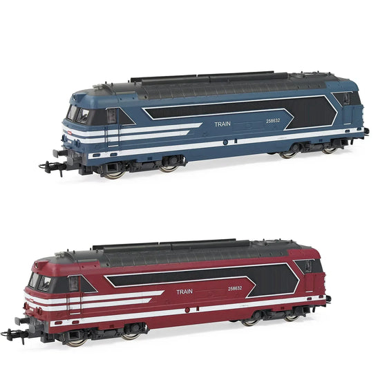 HO scale 1:87 European style model railway locomotive by BYMRR Train Store, detailed black and red locomotive with intricate design.