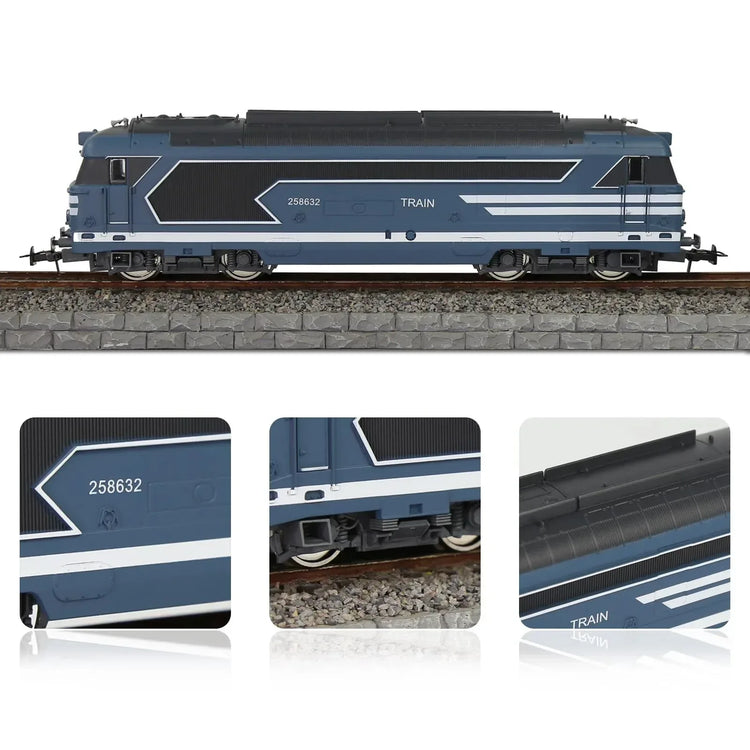 HO Scale 1:87 European style model railway locomotive by BYMRR Train Store, detailed long locomotive for model train layouts