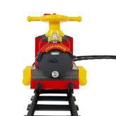 Battery-powered Steam Train ride-on vehicle for kids, featuring a realistic steam train design in blue with train details.