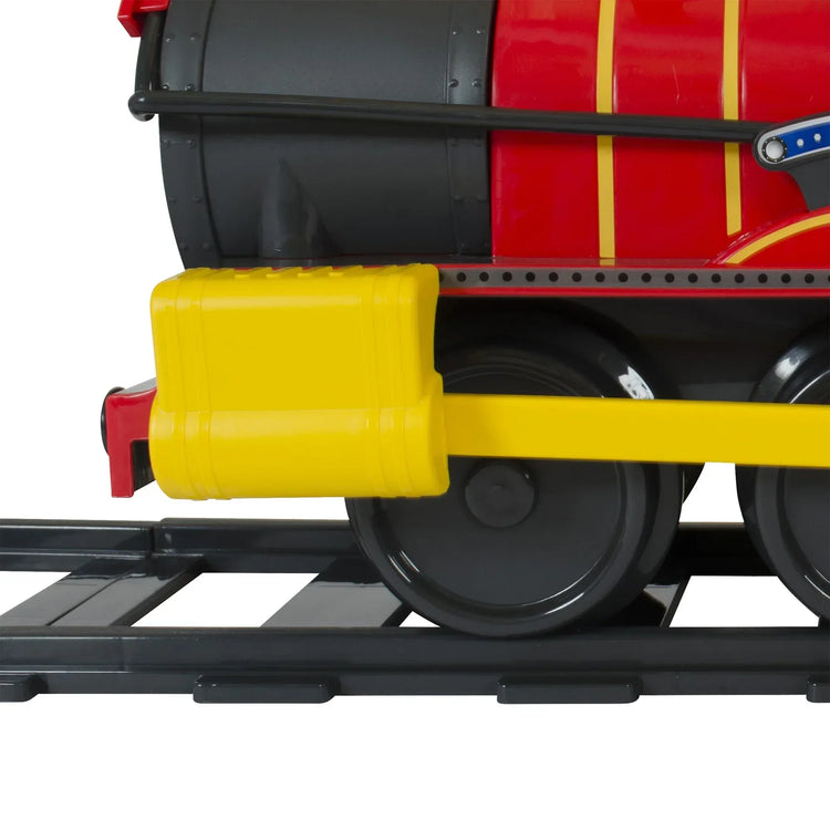 Battery-powered steam train ride-on vehicle for kids, featuring realistic train design with 6V battery from BYMRR Train Store.