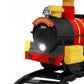 Battery-powered Steam Train ride-on vehicle by BYMRR Train Store, featuring a realistic steam engine design and vibrant colors.