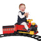 Battery-powered steam train ride-on vehicle for kids, modeled after a classic 6V train, by BYMRR Train Store.