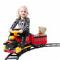 Battery-powered steam train ride-on vehicle for kids, 6V battery, featuring a realistic steam engine design from BYMRR Train Store
