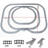 High-Tech City Train Track Set by BYMRR with flexible forked, straight, and curved rails for creative building and play.
