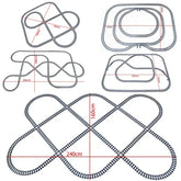 High-Tech City Train Track Set with flexible forked, straight, and curved rails for children, by BYMRR Train Store.
