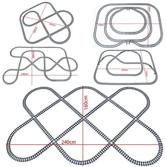 High-Tech City Train Track Set with flexible forked, straight, and curved rails for children, by BYMRR Train Store.