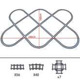 High-Tech City Train Track Set by BYMRR with flexible, forked, straight, and curved rails for creative building and children’s play.