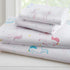 Soft 100% cotton flannel full sheet set with trains, planes, and trucks design, featuring cozy bedding from BYMRR Train Store.