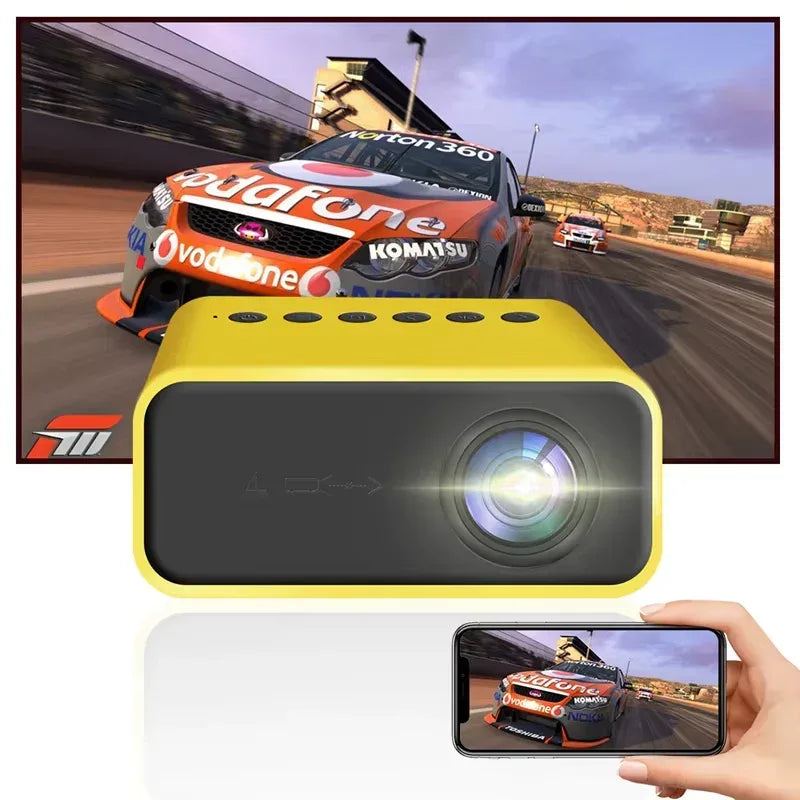 Xiaomi Mini Portable Projector displaying vibrant 8K HD images, ideal for gaming and family entertainment at home