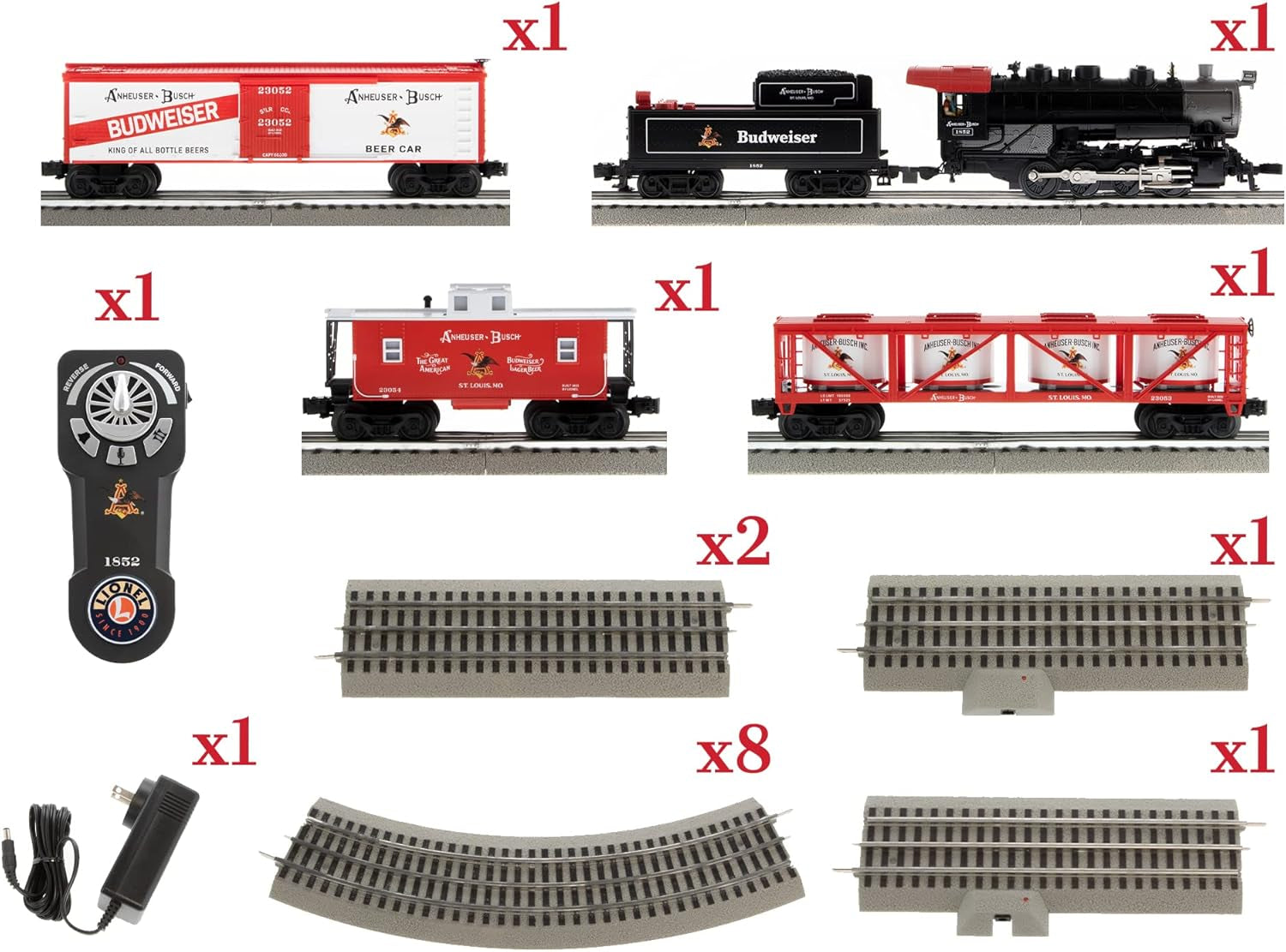Lionel Anheuser Busch Budweiser Electric O Gauge Train Set with Bluetooth 5.0 and Remote Control