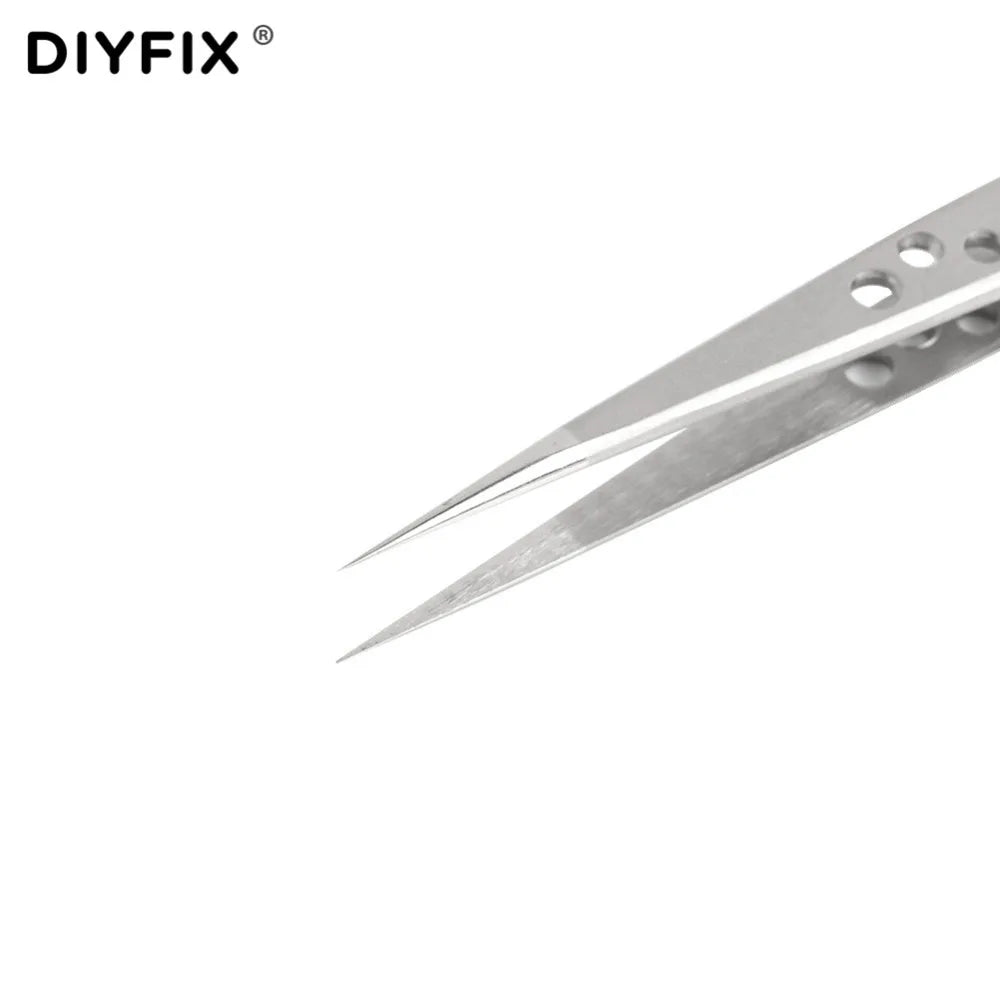 Precision Electronics Tweezers Anti-Static Curved Straight Tip Stainless Forceps Phone Repair Hand Tools Sets