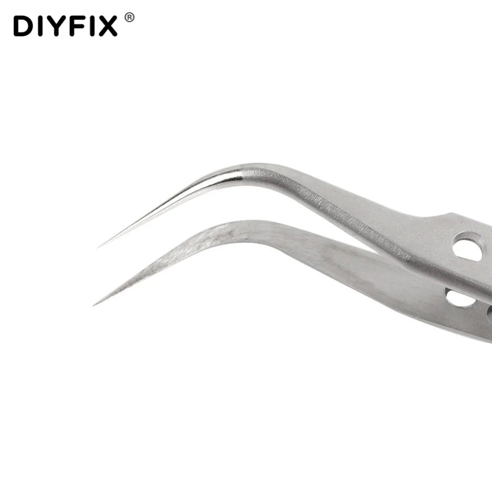 Precision Electronics Tweezers Anti-Static Curved Straight Tip Stainless Forceps Phone Repair Hand Tools Sets