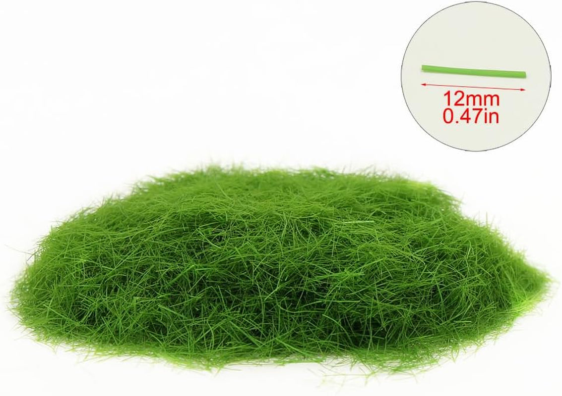 CFA4 4 x 300ml Mixed 12mm Static Grass Terrain Powder - Green Artificial Grass for Fairy Gardens, Miniatures, Landscapes, and Model Railway Layouts