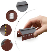N scale painted service shop maintenance building for model railroads, red color, detailed design by BYMRR Train Store