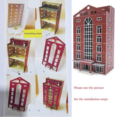 Model N scale shopping mall building by ATINGSHOKB for modern city train railway layouts, assembled architectural model.