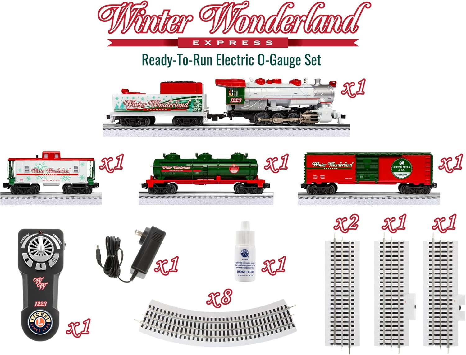 Lionel Winter Wonderland LionChief 5.0 Electric O Gauge Train Set with Bluetooth and Remote Control