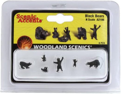 Woodland Scenics N Scale Black Bear Figurines