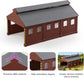 Painted N scale service shop maintenance building for model railroads, red color, detailed structure by BYMRR Train Store.