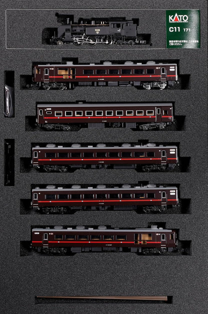 KATO N Gauge C11 171 + 14 Series 500 Series SL Winter Wetland 6-Car Set - Special Edition Railway Model, Item 10-1958, Steam Locomotive