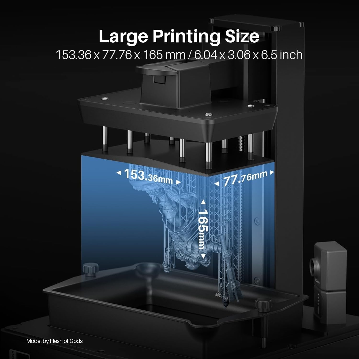 Mars 5 Ultra Resin 3D Printer - 7" 9K Mono LCD, High-Speed Printing at 150mm/h, Smart Automatic Leveling, Intelligent Detection, Wi-Fi Transfer, Print Volume: 6.04 x 3.06 x 6.49 Inches