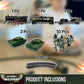 USA Electric Express Train Set for Children Ages 4-8 - Military-Themed Polar Train Model with Helicopter, Tank, Soldiers, and Tracks - Ideal Birthday Gift for Boys Ages 2-4