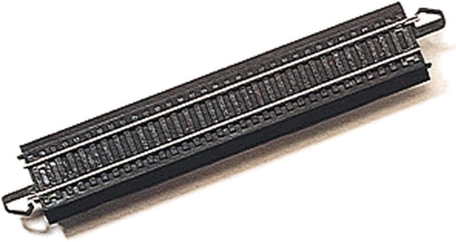 Trains - Snap-Fit E-Z TRACK 9” STRAIGHT TRACK (4/Card) - STEEL ALLOY Rail with Black Roadbed - HO Scale (44411)