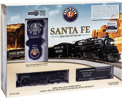 Lionel Santa Fe Cajon Flyer 2-8-4 HO Gauge Model Train Set with Bluetooth and Remote Control