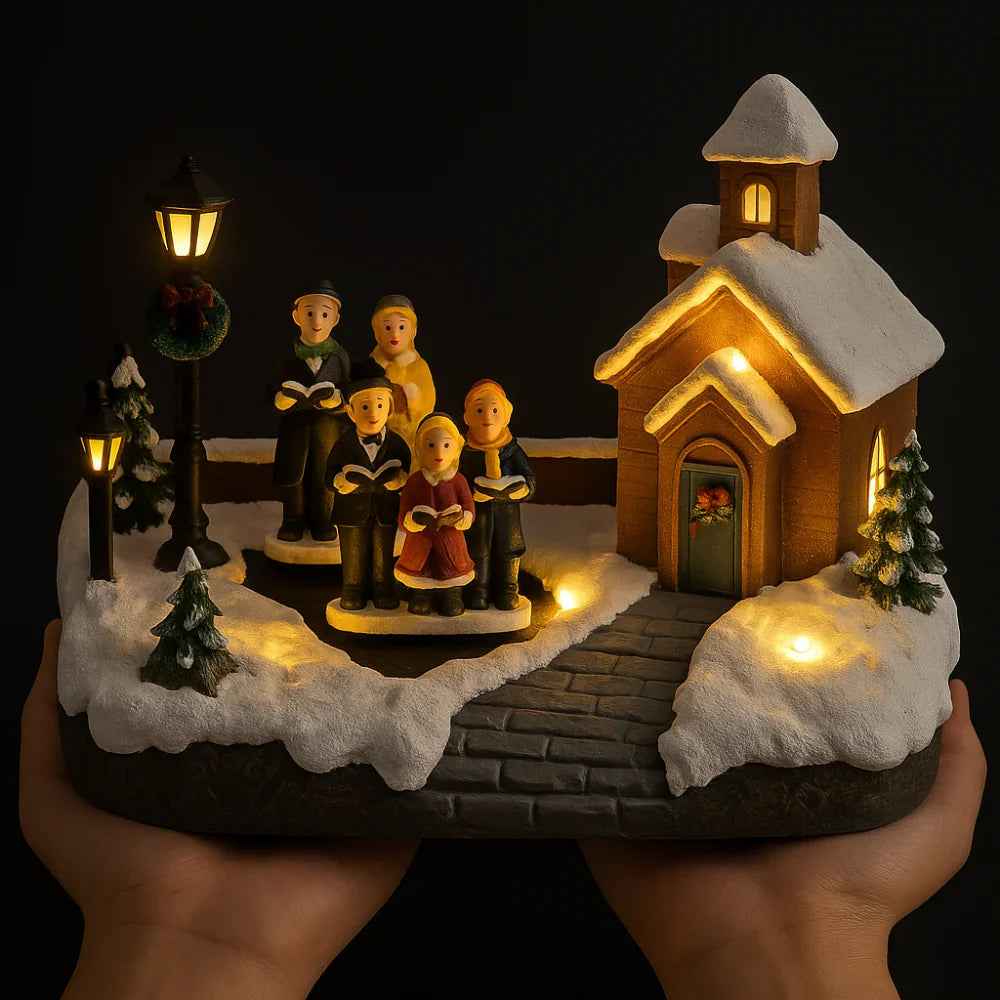 Christmas Village Lights Choir Animated LED Display