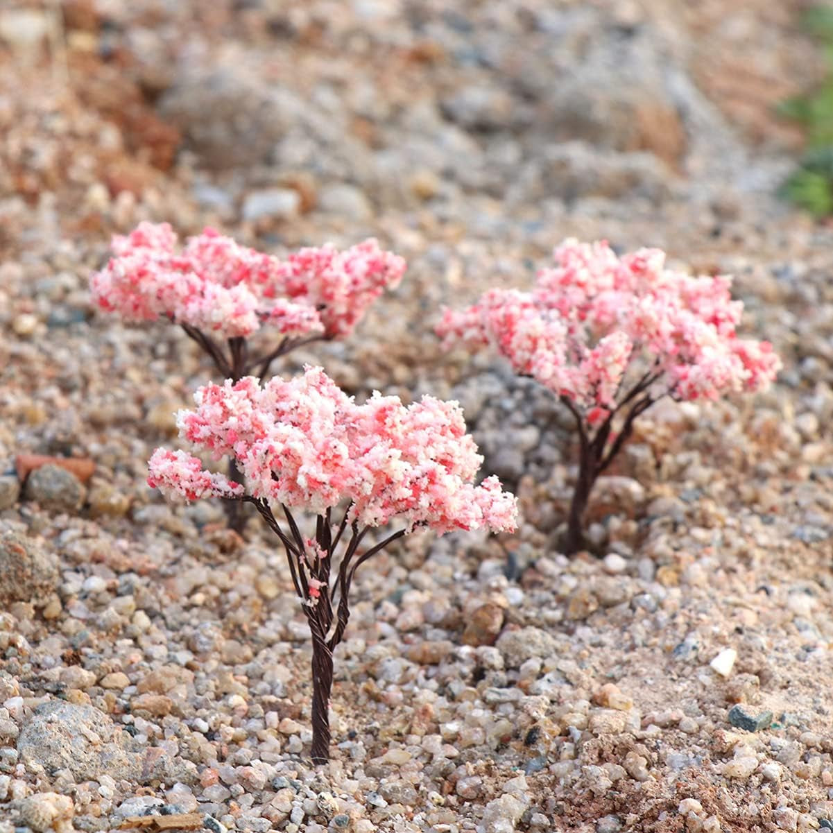 10Pcs Miniature Model for Diorama Scenery Layout Flower Landscape Decor for Train and Park Street Models