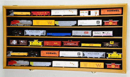 HO Scale Model Train Display Case Cabinet Wall Rack W/98% UV Protection- Lockabl