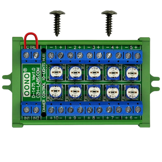 CZH-LABS 10-light LED dimmer control hub for HO and N scale train sets with illuminated train tracks and model train components