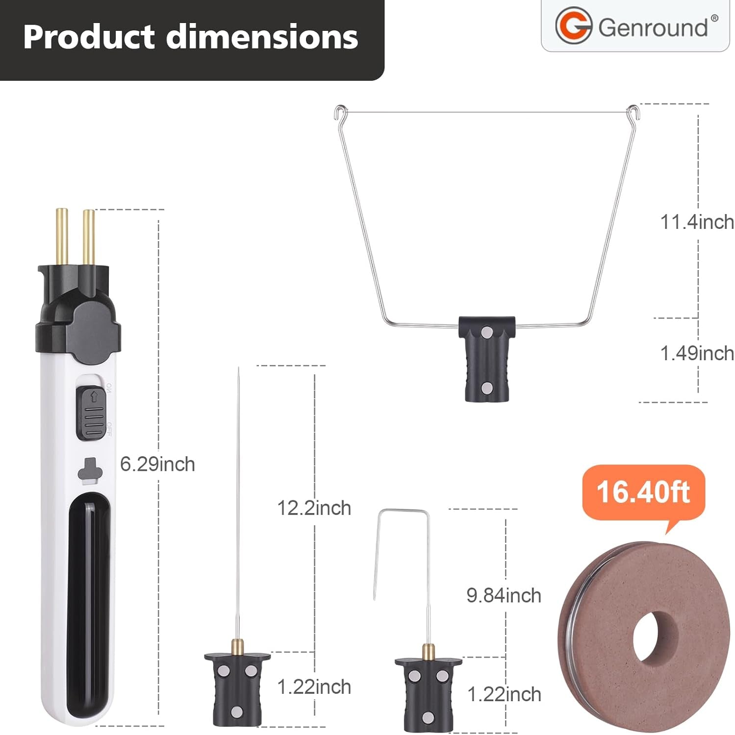Genround 6-in-1 cordless foam cutter with multiple blades for foam carving and detailed DIY crafting projects.