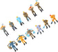 O Scale 1:48 Railway Worker Figures Set with 12 painted plastic models in various poses for train layout scenery and stations